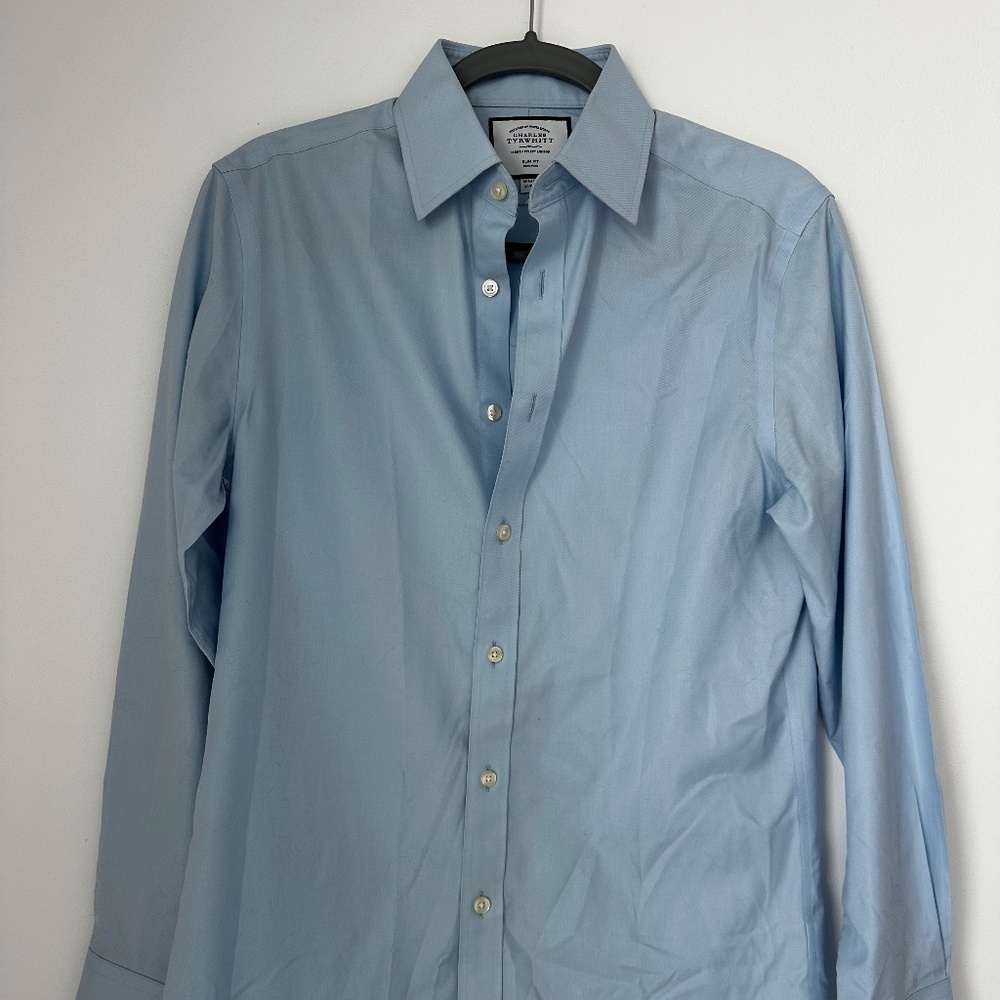 Charles Tyrwhitt Long Sleeve Blue Button Down Dress Shirt